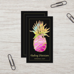Chic Glam Pineaple Personal Koch Business Card Visitenkarte