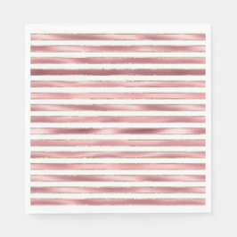 Chic Glam Pink White Stripes Serviette