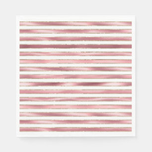 Chic Glam Pink White Stripes Serviette