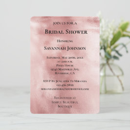 Chic Glam Rose Gold Blush Pink Brautparty Einladung