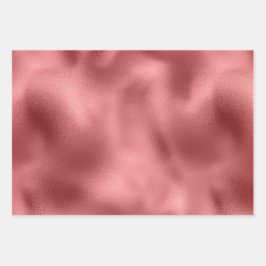 Chic Glam Roter Glitzer Streifen Geschenkpapier Set