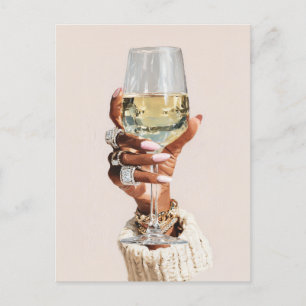 Chic Glam Wine Vibes Einladungspostkarte