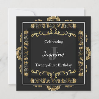 Chic Glamour Gold Geburtstag Einladung