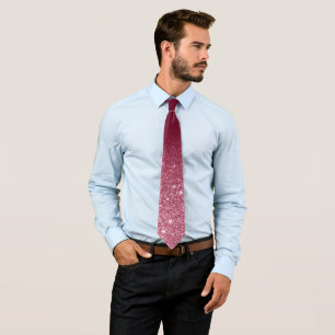 Chic glamourös rot bordeauxrot Glitzer ombre Hochz Krawatte