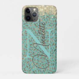 Chic Glittery Feathers Monogram Case Mate