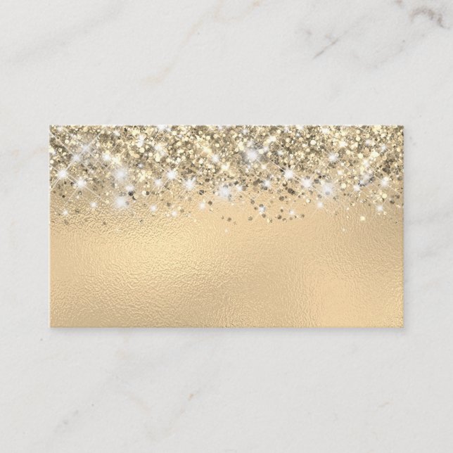 Chic Glittery Gold Foil Blank Platzkarte (Vorderseite)