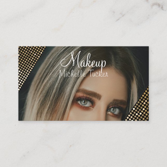 Chic Glitzer Glam Makeup Artist Business Cards Visitenkarte (Vorderseite)