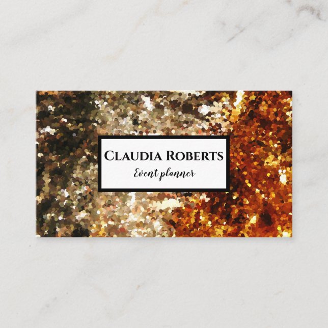 Chic Glitzer Golden Event Planer Visitenkarte (Vorderseite)