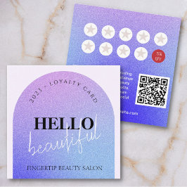 Chic Glitzer Makeup Beauty Nail Salon Loyalty Card Quadratische Visitenkarte