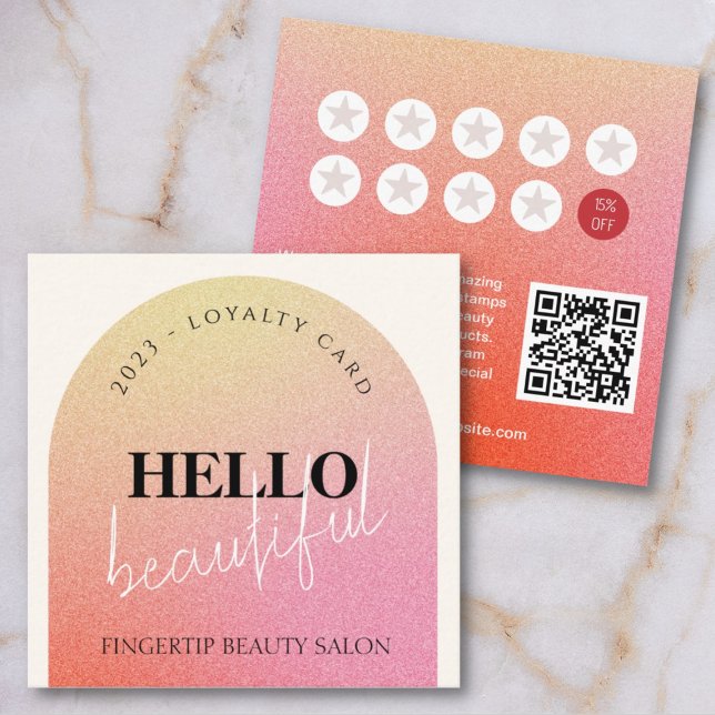 Chic Glitzer Makeup Beauty Nail Salon Loyalty Card Quadratische Visitenkarte (Von Creator hochgeladen)