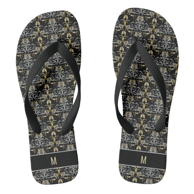Chic Glitzer Mit Monogramm Flip Flops (Fußbett)