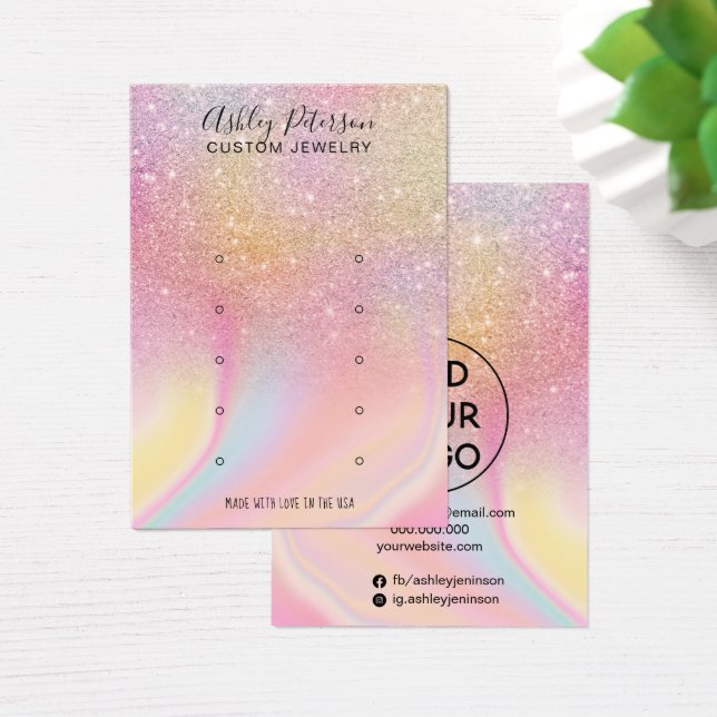 Chic Glitzer Regenbogen-Ohrring-Display (Schreibtisch)