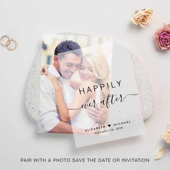 Chic glücklich immer nach Hochzeit (Elevate your save the dates and wedding invitations with the timeless beauty of vellum overlays)