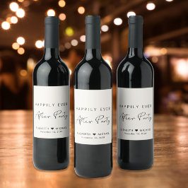 Chic glücklich immer nach Party Cream Wedding Weinetikett