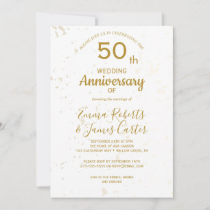 Chic Gold 50. Hochzeitstag  Einladung
