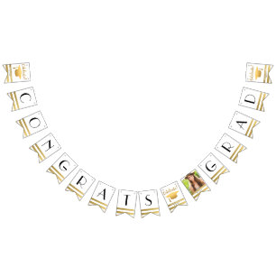 Chic Gold Abschluss Bunting Class of 20XX Foto Wimpelkette