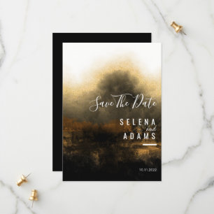Chic Gold Abstrakt Typografy Wedding Save The Date