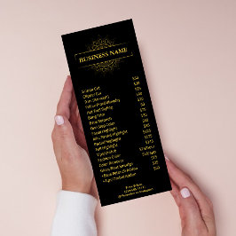 Chic Gold & Black Beruflich Salon Service Werbekarte