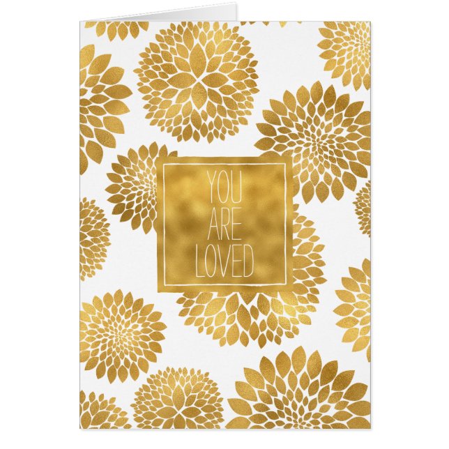 Chic Gold Blume Sie werden geliebt (Vorne)