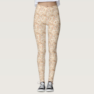 Chic Gold Blush Pink Leopard Print Leggings