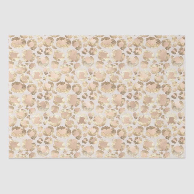 Chic Gold Blush Pink Leopard Print Seidenpapier (Vorderseite)