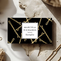 Chic Gold Bobby Buttone Friseur Stylist Salon Blac