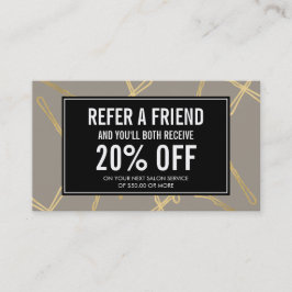 Chic Gold Bobby Buttone Haarsalon Gray Empfehlungs Empfehlungskarte