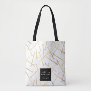 Chic Gold Bobby Buttone Weiß Personalisiert