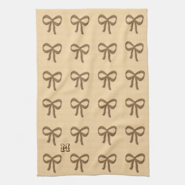 Chic Gold Bow Muster Creme Beige Küchentücher (Vertikal)