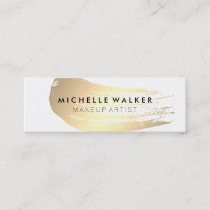 Chic Gold Brush Stroke Mini Visitenkarte