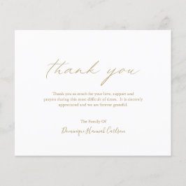 Chic Gold Budget Beerdigung Danke Karte