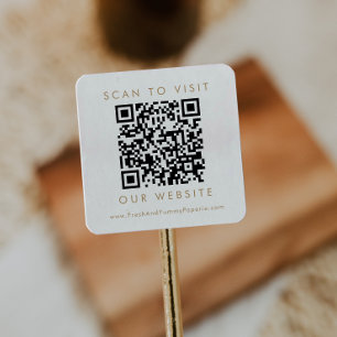 Chic Gold Business Hochzeits-Website QR-Code Quadratischer Aufkleber