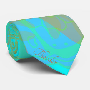 Chic Gold Butterfly Aquamarine Hintergrund Krawatte