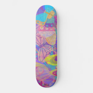 Chic Gold Butterfly farbenfroh Skateboard