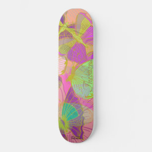 Chic Gold Butterfly Türkis Violet Muster Skateboard
