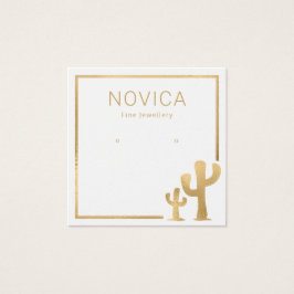 Chic Gold Cactus Earring Display Card