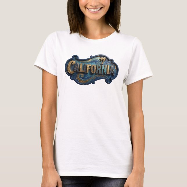 Chic Gold CALIFORNIA Shirt Design (Vorderseite)