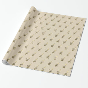Chic Gold Cello Musician Wrapping Paper Geschenkpapier