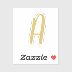 Chic Gold Color Monogram Berufliche Kalligrafie Aufkleber