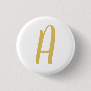 Chic Gold Color Monogram Berufliche Kalligrafie Button