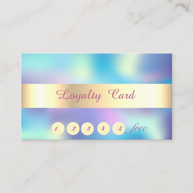 Chic Gold Confetti, Holographic Loyalty Card Treuekarte (Vorderseite)