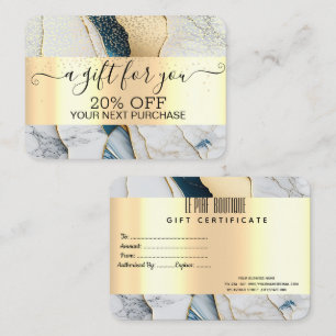 Chic Gold Confetti, Marble Gold Rabattkarte