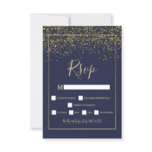 Chic gold confetti marineblaue Typografie uAwg