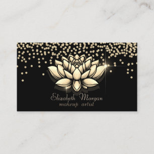 Chic Gold Diamanten Lotus Schwarz  Visitenkarte