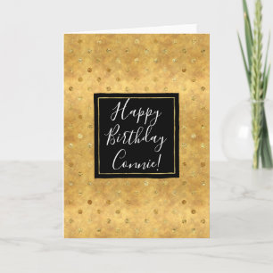 Chic Gold Dots Geburtstag Karte