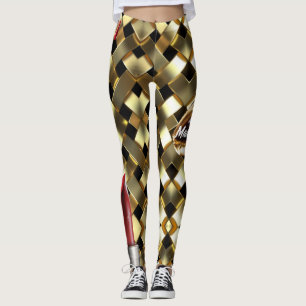 Chic Gold Elegante Lips Girly 2022 Bday Custom  Leggings