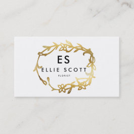 Chic Gold Floral Frame | Eigenes Geschäft Visitenkarte