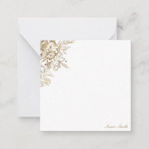 Chic Gold Floral Personalisiert Mitteilungskarte