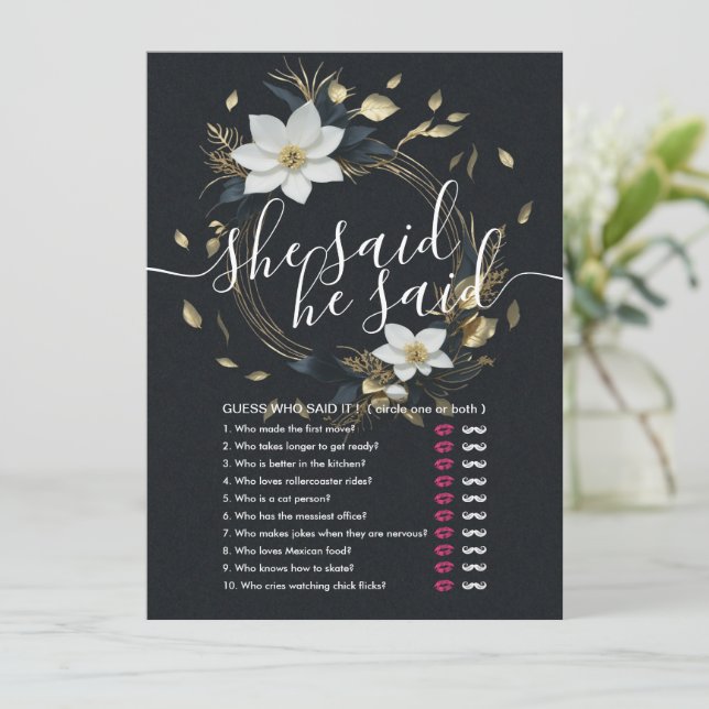 Chic Gold Floral Wreath Wedding Brautparty (Stehend Vorderseite)