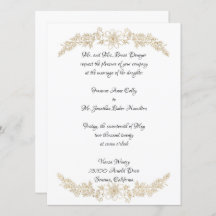 Chic Gold Foil Bloral Wedding Einladung